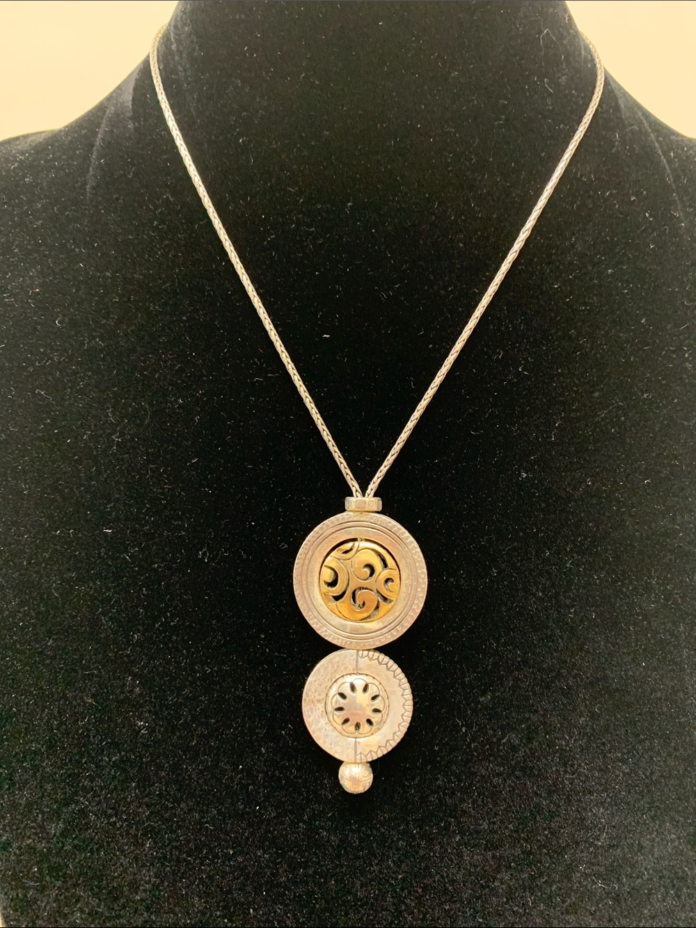 BRIGHTON “Spin Master” Mixed Metal Reversible Pendant Necklace